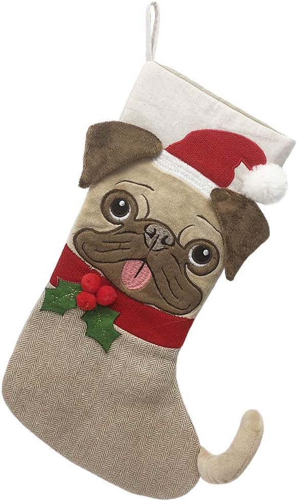 Merry Pug Christmas Stocking