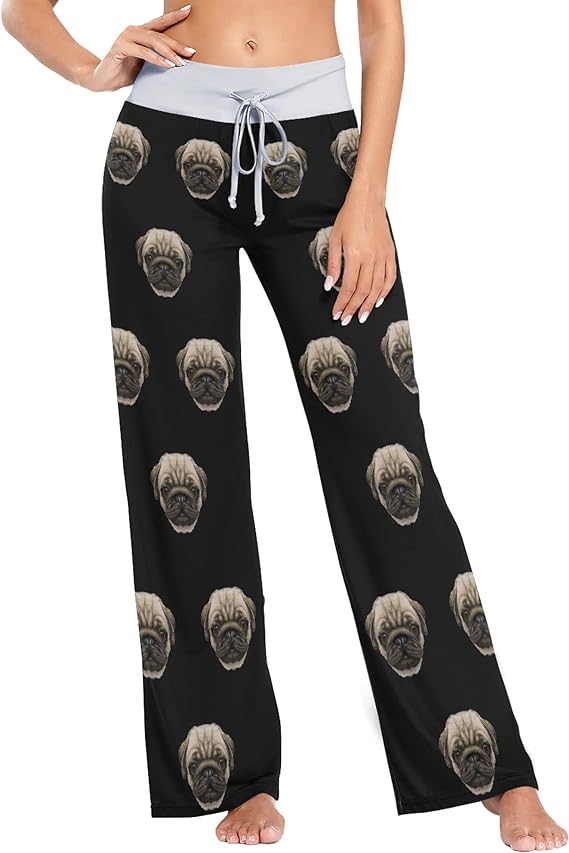 Pug Face Custom Pajama Pants for Women