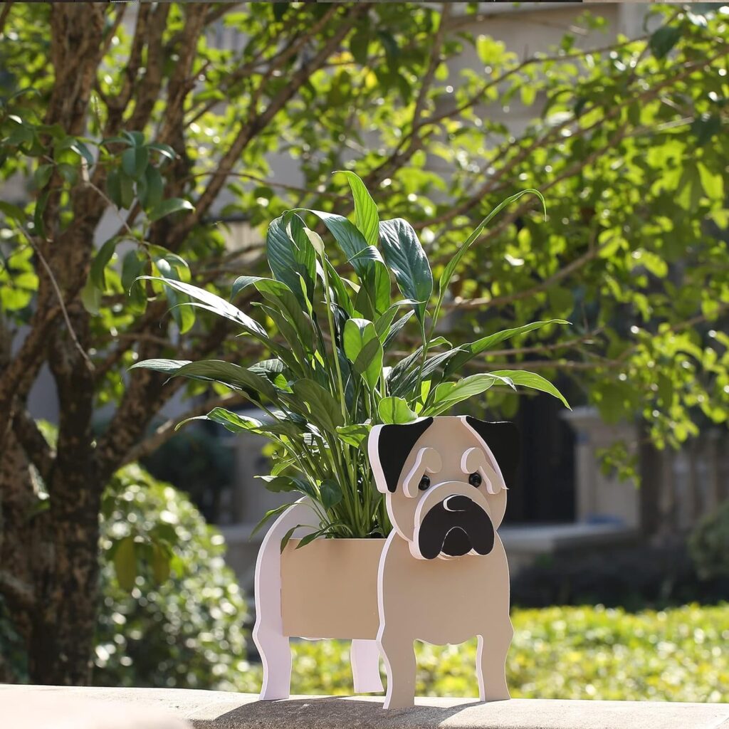 Pug Shape Plant Container Holder for Outdoor Indoor