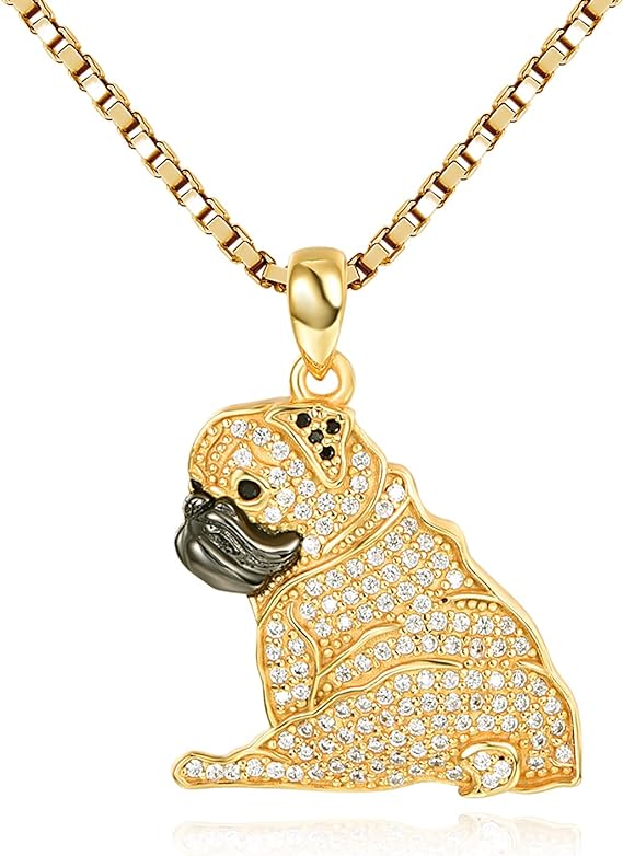 Sterling Silver Pug Puppy Necklace