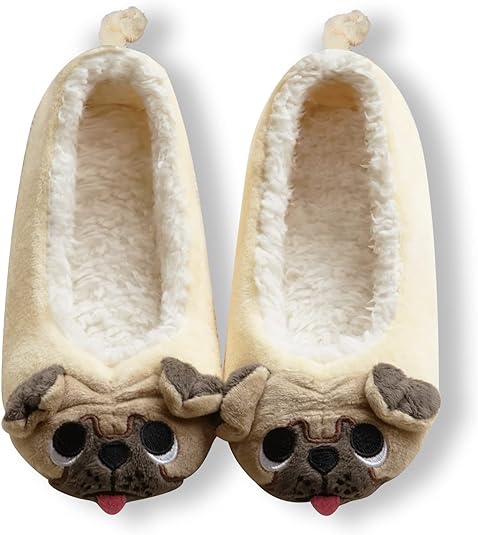 Warm Pug Slippers for Women