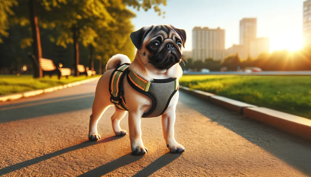 Can Pugs Wear Collars or Harnesses - We prefer reflective harnesses